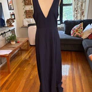 Nasty Gal Deep Navy Backless Dress